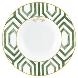 Amazonia Global Bazaar Green Porcelain Pasta Plate - Set of 4