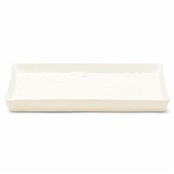 Pigeon and Poodle Alanya French Country White Porcelain Rectangular Tray