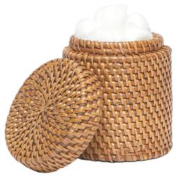 Pigeon and Poodle Dalton Coastal Beach Brown Rattan Canister