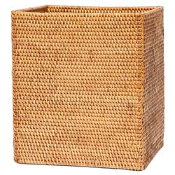 Pigeon and Poodle Dalton Coastal Beach Brown Rattan Rectangular Waste Basket