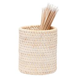 Pigeon and Poodle Dalton Coastal Beach Whitewash Rattan Brush Holder