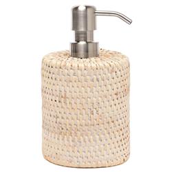 Pigeon and Poodle Dalton Coastal Beach Whitewash Rattan Soap Pump