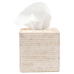 Pigeon and Poodle Dalton Coastal Beach Whitewash Rattan Tissue Box