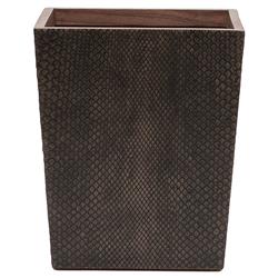 Pigeon and Poodle Goa Rustic Lodge Dark Brown Faux Boa Waste Basket - Small