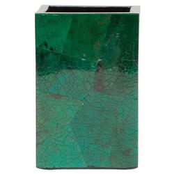 Pigeon and Poodle Palm Beach Coastal Emerald Shell Brush Holder