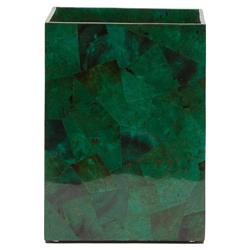 Pigeon and Poodle Palm Beach Coastal Emerald Shell Waste Basket - Small