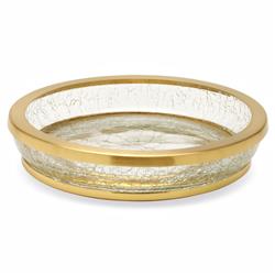 Pigeon and Poodle Pomaria Hollywood Gold Accent Clear Glass Soap Dish