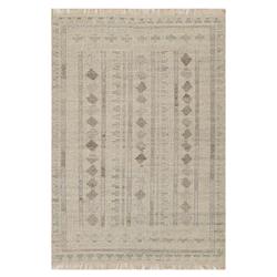 Teo Coastal Beach Cream Wool Geometric Patterned Rug - 3'6"x5'6"