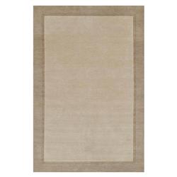 Luka Modern Classic Taupe Wool Border Solid Rug - 3'6"x5'6"