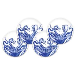 Lucy Coastal Beach Blue Porcelain Canape Plate - Set of 4