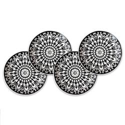Casablanca Global Bazaar Black Porcelain Canape Plate - Set of 4