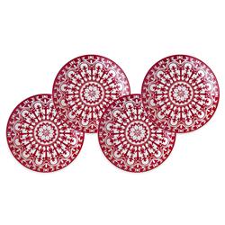 Casablanca Global Bazaar Crimson Porcelain Canape Plate - Set of 4