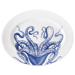 Lucy Coastal Beach Blue Porcelain Oval Platter