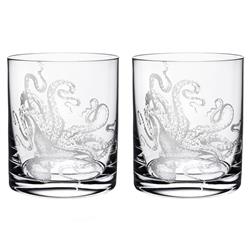Lucy Coastal Beach Clear On The Rocks Short Glass - Set of 2