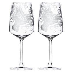 Lucy Coastal Beach Clear Red Wine Glass - Set of 2