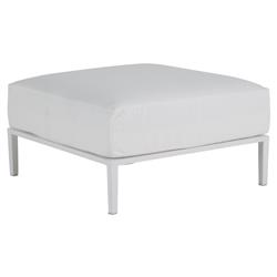 Havana Performance Cushion White Frame Cane Square Outdoor Ottoman