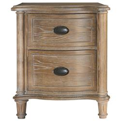 Katrina French Country Brown Wood 2 Drawer Nightstand