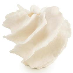 John-Richard Coastal Beach Cream Resin Diagonal Ruffle Table Vase