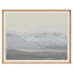 Marco Coastal Beach Blue Abstract Landscape I Natural Wood Frame Painting