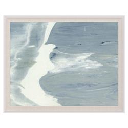 Marco Coastal Beach Blue Abstract Landscape Natural Wood Frame Large Painting
