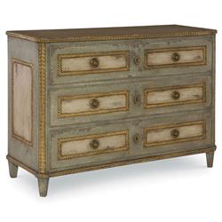 Century Corbett French Grey Wood Gold Leaf Brass Accent 3 Drawer Bachelor Chest