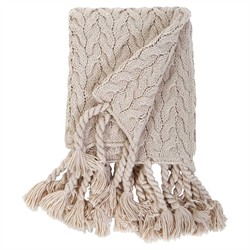 Capistrano Coastal Beach Taupe Knit Throw Blanket