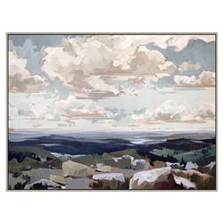 Coleen Rustic Lodge Blue Floss Skies Landscape Painting - 33X44