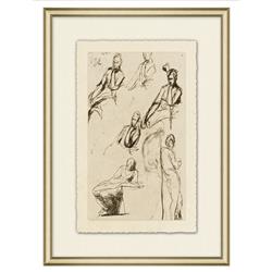 Malinda French Country Figure Gold Frame Illustration I