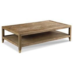 Venus French Vintage Brown Oak Wood 2 Tier Rectangular Coffee Table