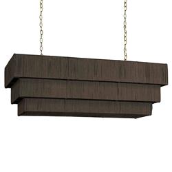 Palecek Everly Coastal Beach Espresso Abaca Rope Shaded Chandelier