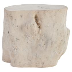 Nephele Roman Coastal Beach Off-White Resin Outdoor Stool - Large