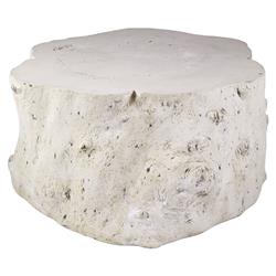 Nephele Roman Coastal Beach Off-White Resin Outdoor Block Coffee Table