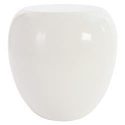 Maxim Stone Modern Classic White Resin Outdoor Drum Side End Table
