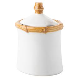 Juliska Bamboo Coastal Beach White Ceramic Lidded Sugar Bowl
