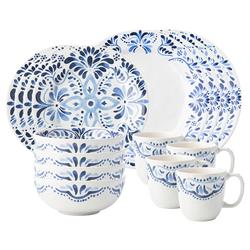 Juliska Iberian Indigo Coastal White Ceramic 16 Piece Place Setting