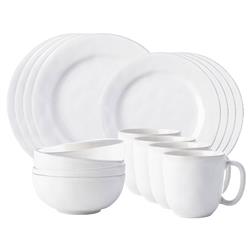 Juliska Puro Modern Classic Whitewash Ceramic 16 Piece Place Setting