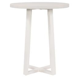 Maceo Industrial White Solid Stone Top Iron Outdoor Counter Table - 30"W