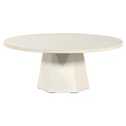 Barley Industrial Loft White Concrete Round Outdoor Coffee Table