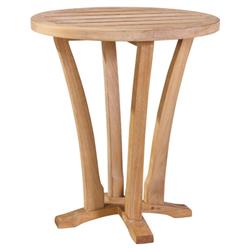 Eliora Coastal Beach Natural Teak Wood Outdoor Round Side Table