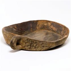 Willow French Country Brown Wood Round Chipatti Decorative Bowl
