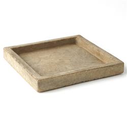 Allegra French Country Antique White Marble Square Decorative Tray