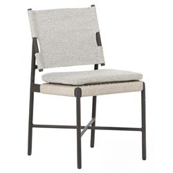 Rosalie Modern Classic Grey Upholstered Bronze Aluminum Outdoor Dining Chair