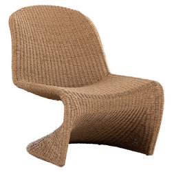 Ivanna Coastal Beach Brown Woven Wicker Outdoor Lounge Chair