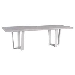 Rianne French Grey Concrete White Metal Rectangular Outdoor Dining Table - 96"W