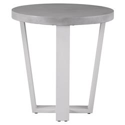 Rianne French Grey Concrete White Aluminum Round Outdoor Bistro Table - 28&quot;W