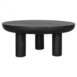 Gino Industrial Loft Black Concrete Round Outdoor Coffee Table