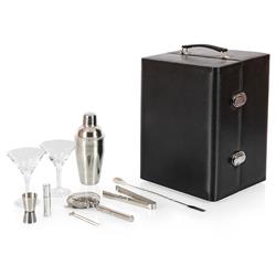 Maan Industrial Loft Black Leather Cocktail Case