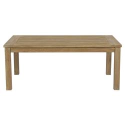 Amina Coastal Natural Teak Wood Rectangular Outdoor Coffee Table