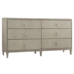 Alexa Modern Classic Grey Walnut Wood 6 Drawer Double Dresser