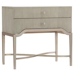 Alexa Modern Classic Grey Walnut Wood 2 Drawer Nightstand